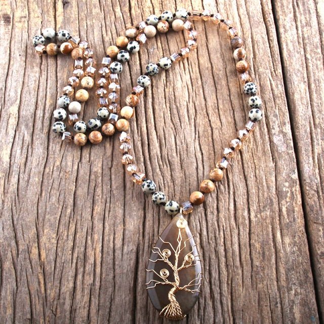 Natural Stones & Crystal Knotted Tree - Wicked Mystics