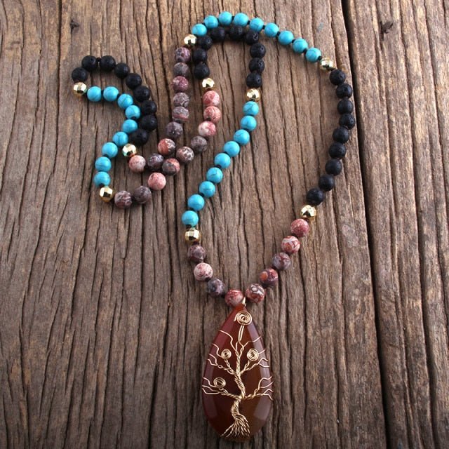 Natural Stones & Crystal Knotted Tree - Wicked Mystics