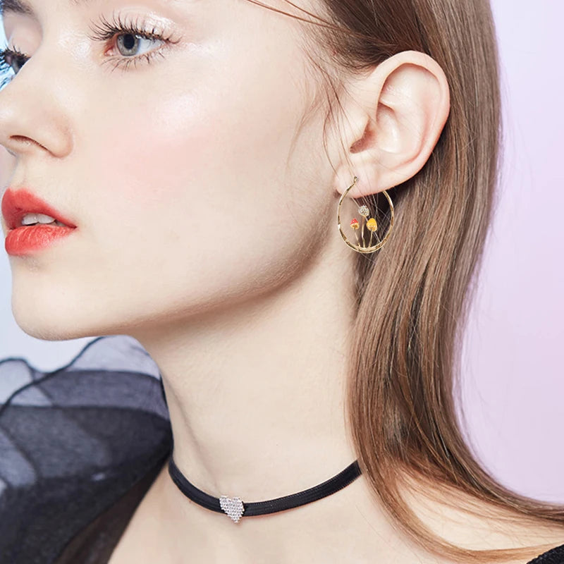 Pixie Puff Mushroom Hoop Earrings - Wicked Mystics