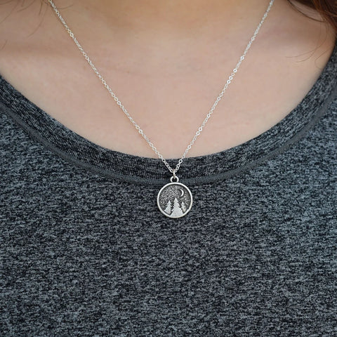 Mountains Are Calling Crescent Moon Necklace - Wicked Mystics
