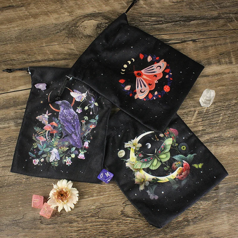 Whispering Wings Velvet Tarot Bag - Wicked Mystics