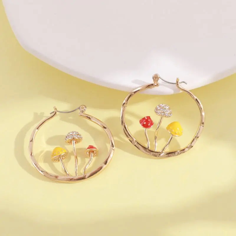 Pixie Puff Mushroom Hoop Earrings - Wicked Mystics