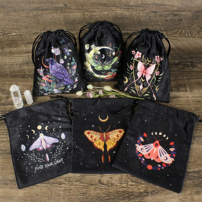 Whispering Wings Velvet Tarot Bag - Wicked Mystics