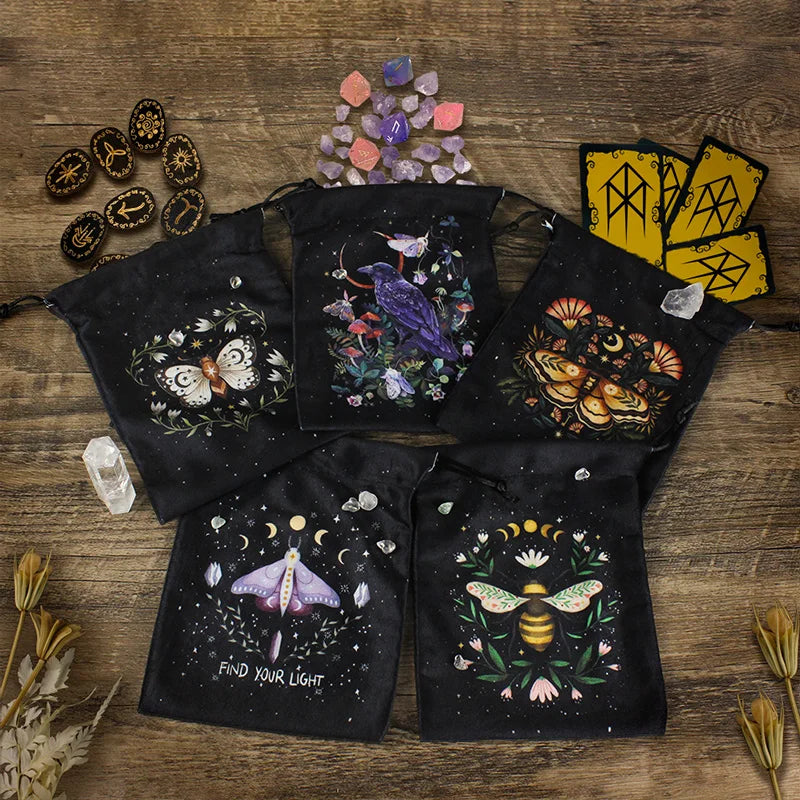 Whispering Wings Velvet Tarot Bag - Wicked Mystics