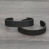 Black Stainless Steel Viking Rune Bracelet - Wicked Mystics