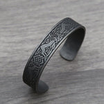Black Stainless Steel Viking Rune Bracelet - Wicked Mystics