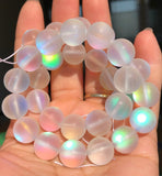 Frosted Austria White Crystal MoonStone Bracelet - Wicked Mystics