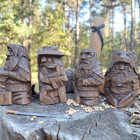 Odin Thor Tyr Ulfhednar Norse Pagan Resin Viking Statue For Home Outdoor Garden Decoration - Wicked Mystics